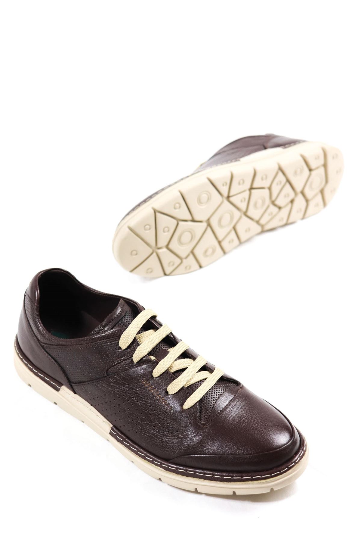 Freefoot - 221979 - İnci Kahverengi Deri Erkek Ayakkabı