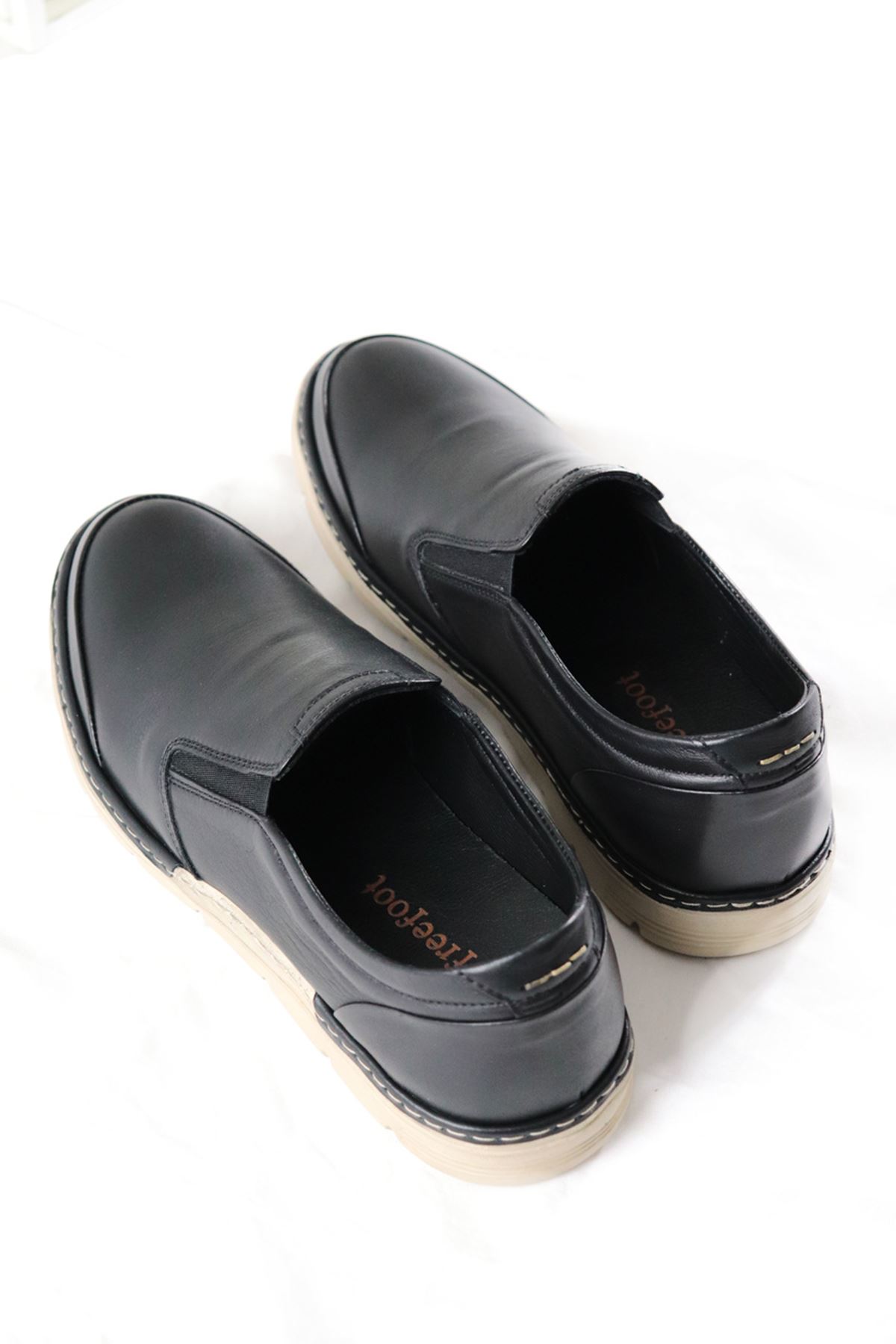 freefoot - 221978 Siyah Deri Erkek Ayakkabı 