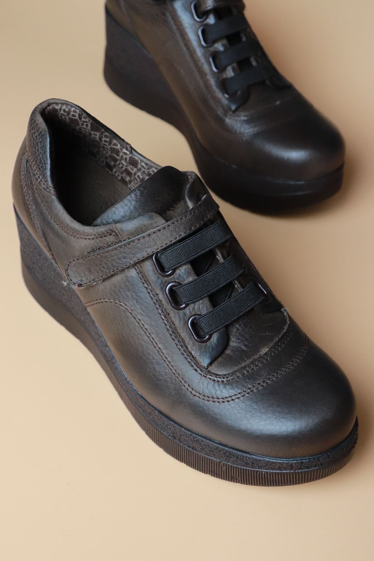 Mammamia - D21KA - 3115Z Kahverengi Kadın Dolgu Topuk Ayakkabı