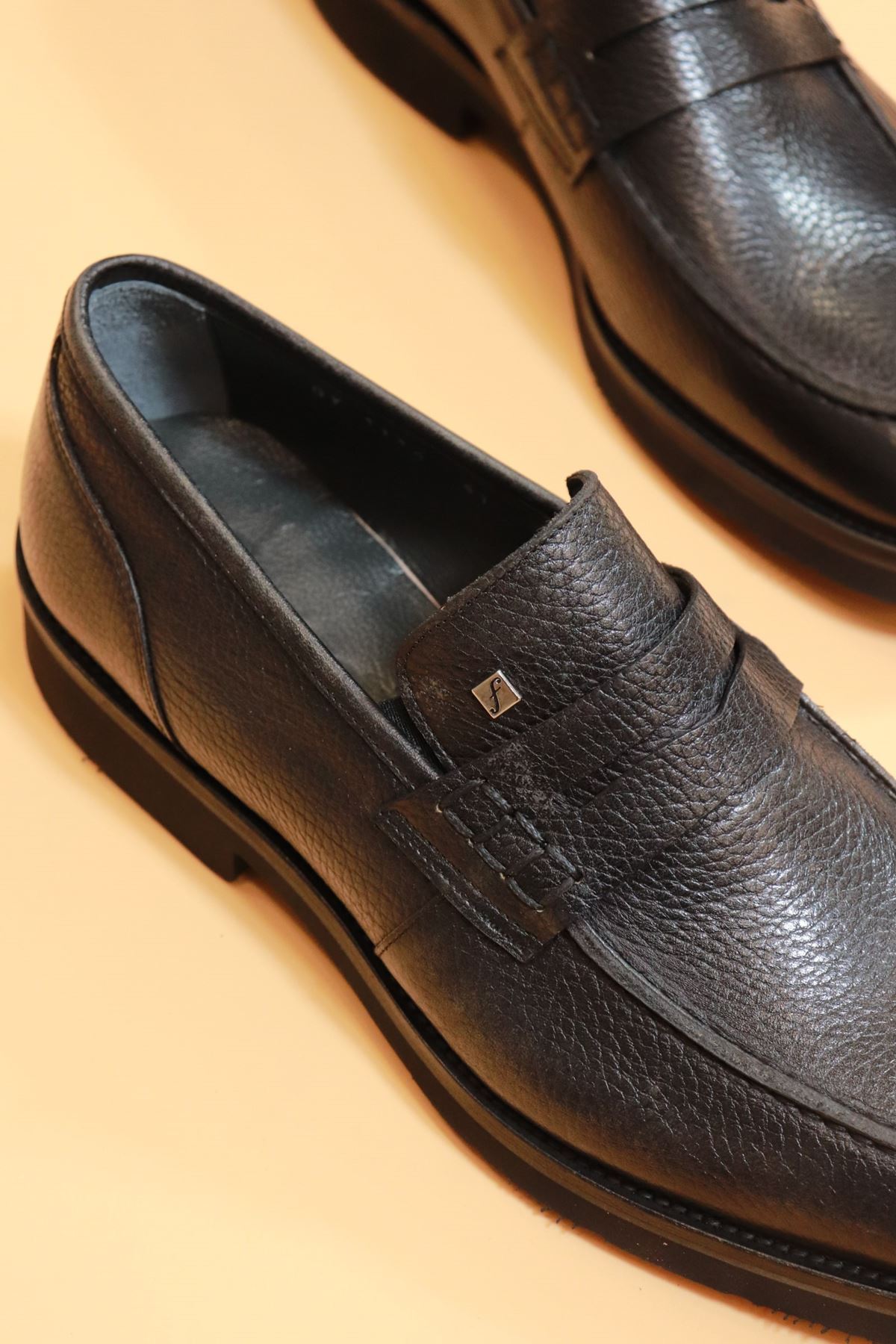 Fosco - 1114 Siyah Eva Taban Erkek Klasik Ayakkabı