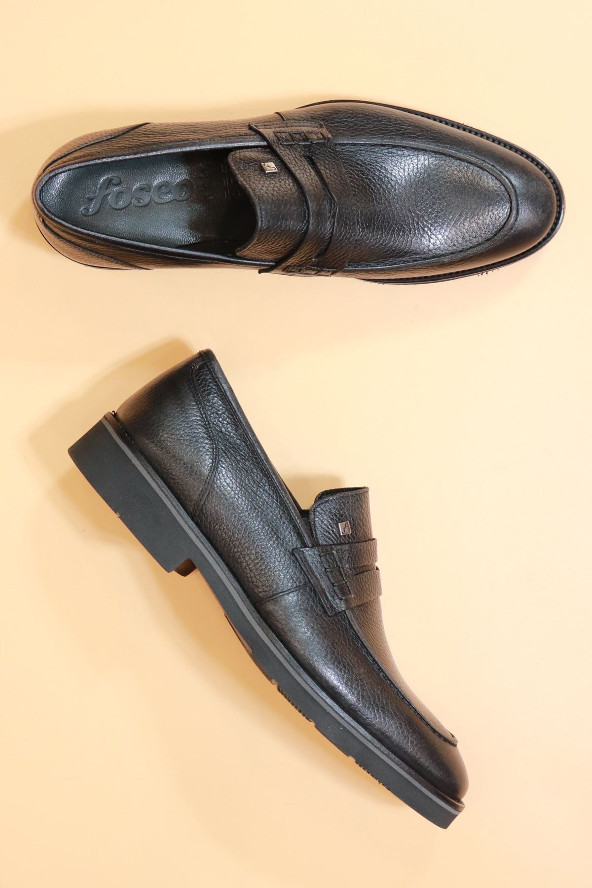 Fosco - 1114 Siyah Eva Taban Erkek Klasik Ayakkabı